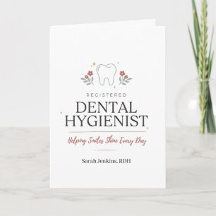 Personlig registrerad tandhygienist Blommig Kort