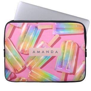 Personlig Regnbåge Glitter Pinnstång Drömt Laptop Fodral