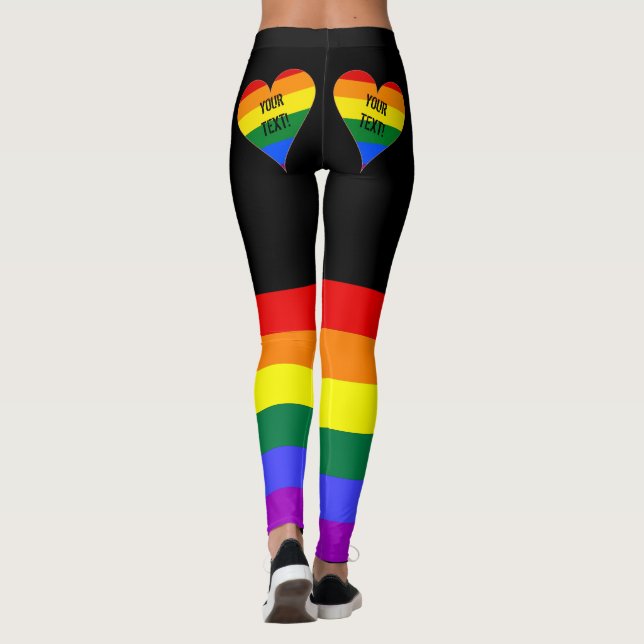 Personlig regnbåge HBTQ-stolthet Leggings (Baksida)
