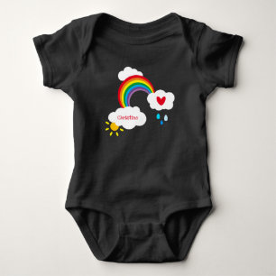 Personlig Regnbåge, moln, regndroppar och Sol T Shirt
