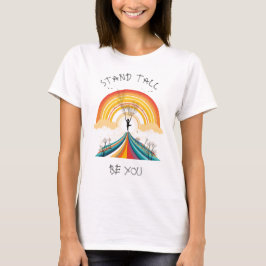 Personlig, regnbåge, Yoga, Träd-form, positiv T Shirt