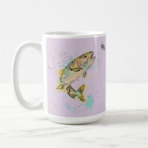 Personlig Regnbågsforell 15oz. Keramisk Mugg