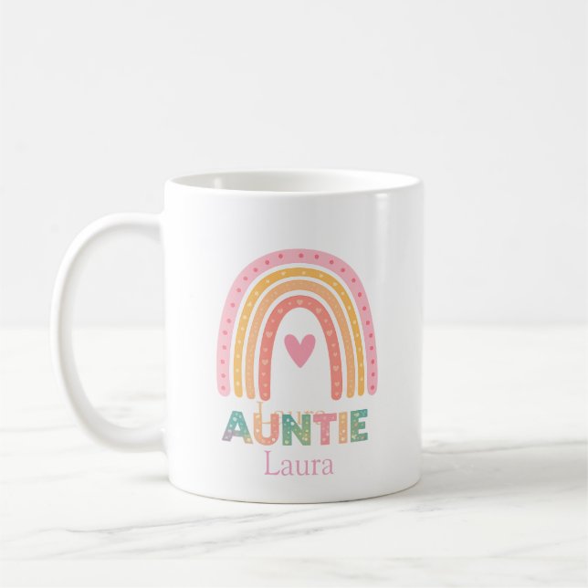 Personlig regnbågsmuggpresent till Faster Bästa mu Kaffemugg (Vänster)