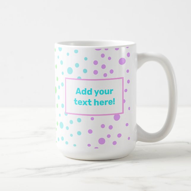 Personlig regnbågsprickig kaffemugg (Höger)