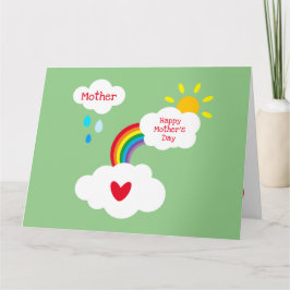 Personlig regnbågsväder Mors dag-kort Kort