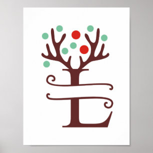 Personlig Reindeer Brev L Split Monogram Poster
