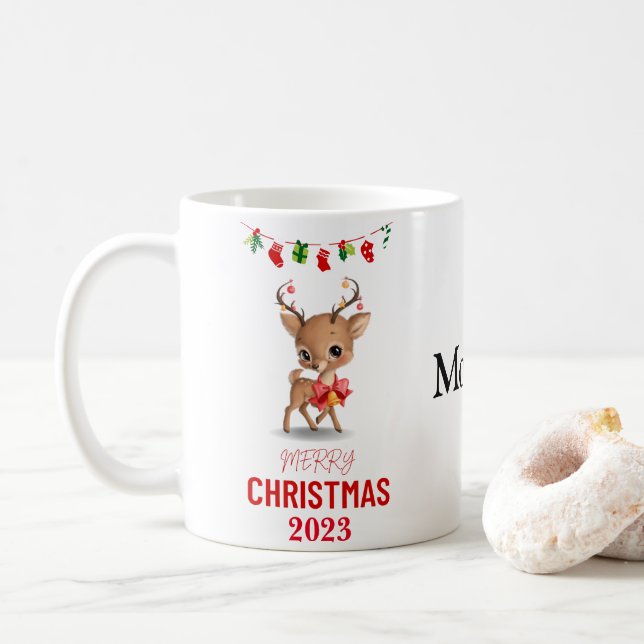 PERSONLIG REINDEER CHRISTMAS GIFT FÖR ALLA KAFFEMUGG (Med munk)