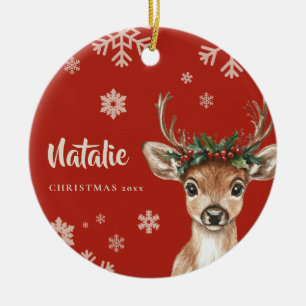 Personlig Reindeer jul Ornament Snowflake