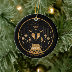 Personlig Reindeer julfoto Julgransprydnad Keramik