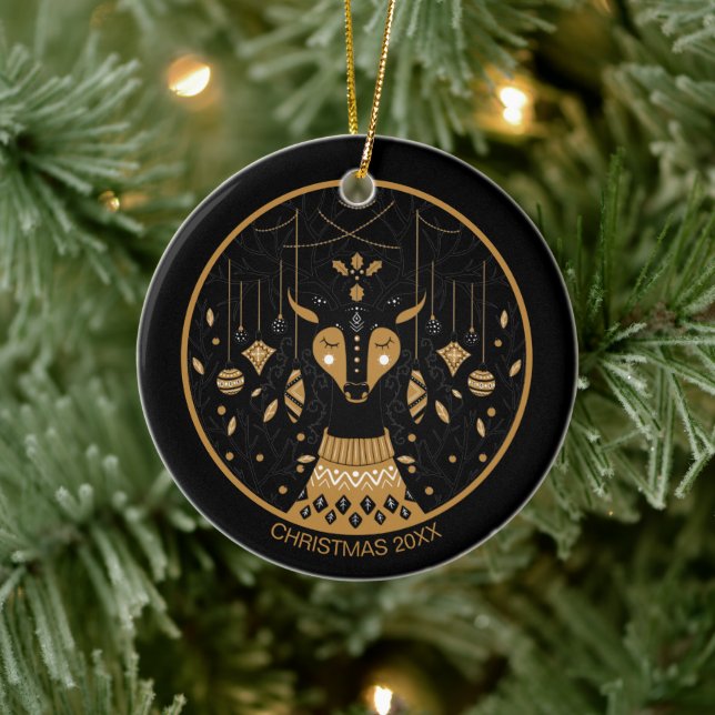 Personlig Reindeer julfoto Julgransprydnad Keramik (Träd)