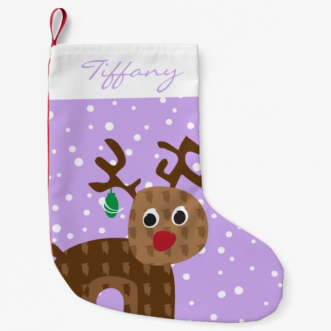 Personlig Reindeer Liten Julstrumpa (Framsidan)