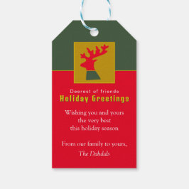 Personlig Reindeer Red Forest Grönt jul Presentetikett