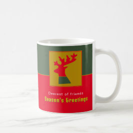 Personlig Reindeer Red Grönt Gult jul Kaffemugg