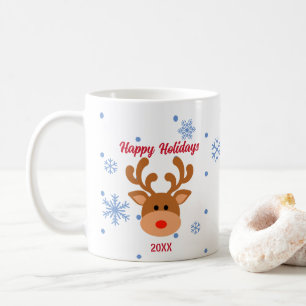 Personlig Reindeer Snowflake Helgdag Mugg