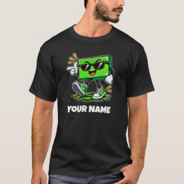 Personlig rektangel namn & anpassad text t shirt