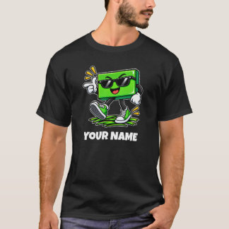 Personlig rektangel namn & anpassad text t shirt