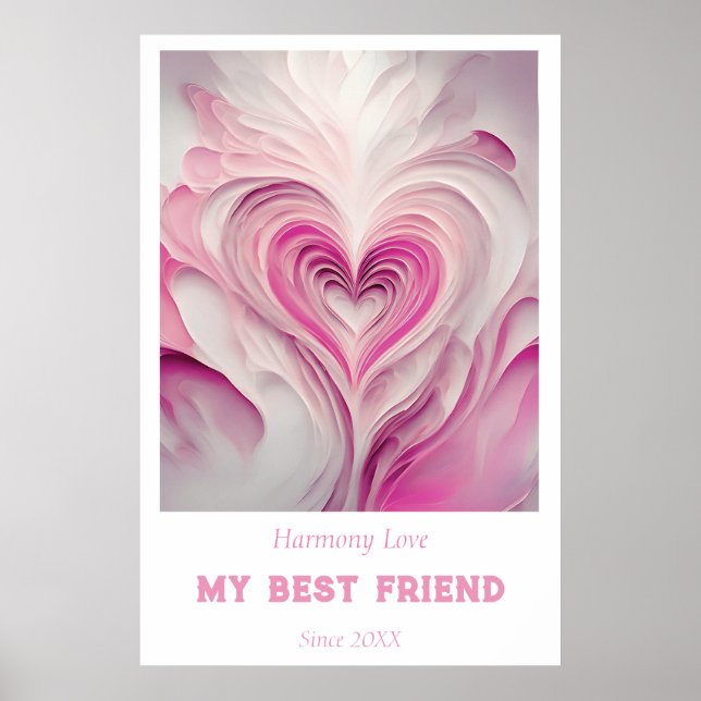 Personlig "ren Kärlek" Wall Art - min bästa vän Poster (Framsidan)