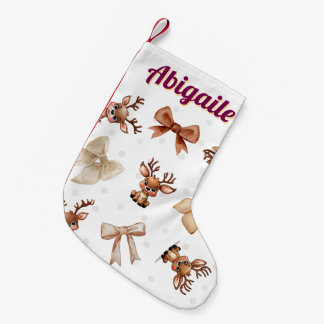 Personlig Rener med Bows Coquette-lagerhållning Liten Julstrumpa