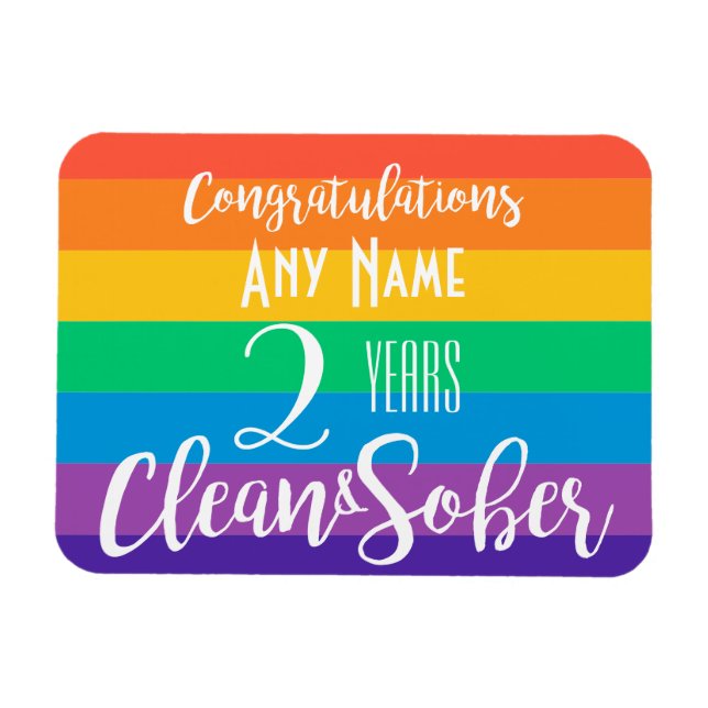 personlig rent och sober card rainbow lgbt magnet (Horisontell)