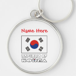 Personlig Republik Korea Rund Metall Silverfärgad Nyckelring