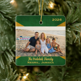 Personlig resa till Jamaica strand foto jul Julgransprydnad Keramik