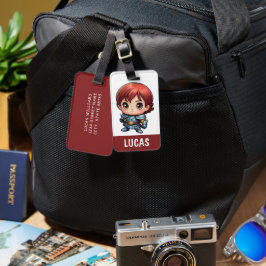 Personlig reseväskemärke för barn med seriefigur a bagagebricka