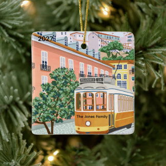 Personlig resor till Lissabon Portugal Julgransprydnad Keramik