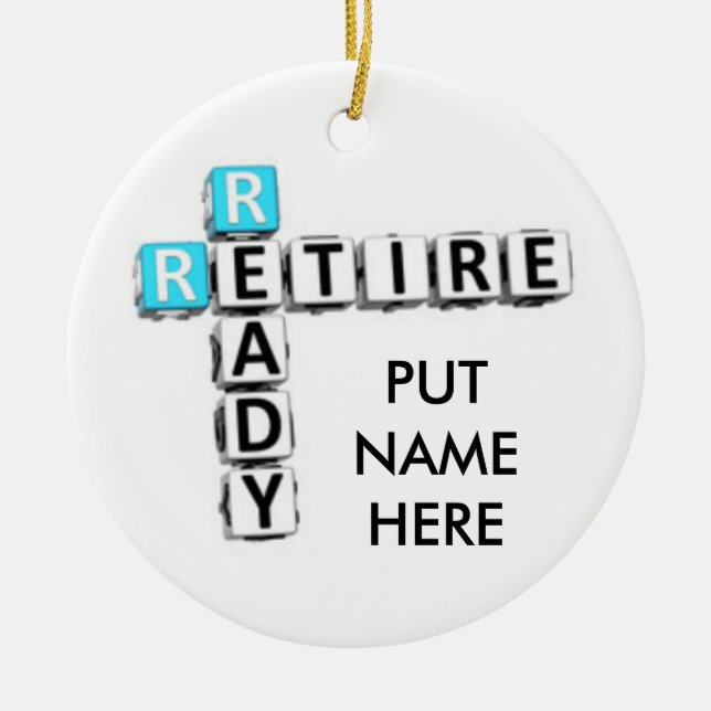 PERSONLIG "RETIREE'S" CHRISTMAS ORNATION JULGRANSPRYDNAD KERAMIK (Framsidan)