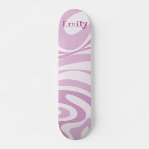 Personlig Retro Abstrakt Swirl Mönster Lilac Mini Skateboard Bräda 18,5 Cm