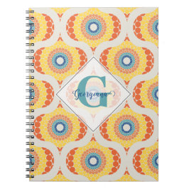 Personlig Retro Aegean Summer Radiant Mandala Anteckningsbok