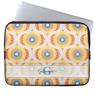 Personlig Retro Aegean Summer Radiant Mandala Laptop Fodral