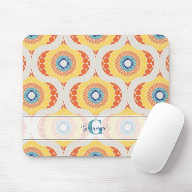 Personlig Retro Aegean Summer Radiant Mandala Musmatta (Med mus)