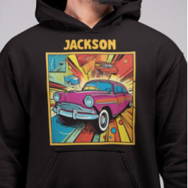 Personlig Retro Anpassade-popup-bil Älskare Hoodie