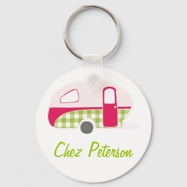 Personlig Retro Art Caravan Owners nyckelkedjor Nyckelring (Framsida)