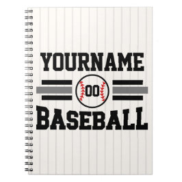 Personlig Retro Baseball Player NAMN Team Anteckningsbok