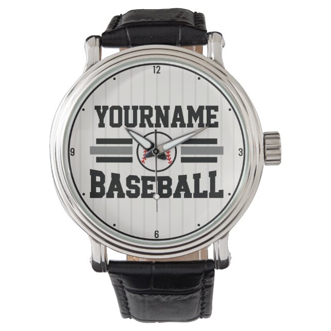 Personlig Retro Baseball Player NAMN Team Armbandsur (Framsida)