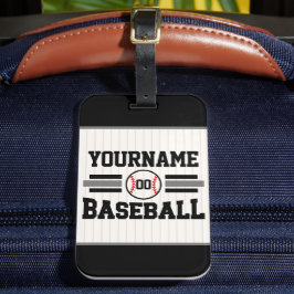 Personlig Retro Baseball Player NAMN Team Bagagebricka