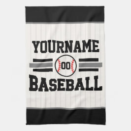 Personlig Retro Baseball Player NAMN Team Kökshandduk