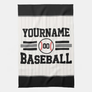 Personlig Retro Baseball Player NAMN Team Kökshandduk