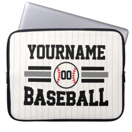 Personlig Retro Baseball Player NAMN Team Laptop Fodral