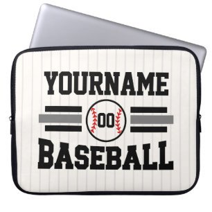 Personlig Retro Baseball Player NAMN Team Laptop Fodral
