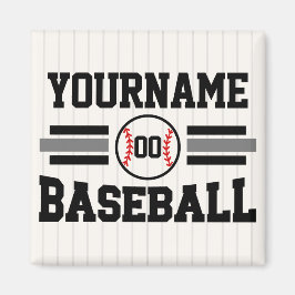 Personlig Retro Baseball Player NAMN Team Magnet