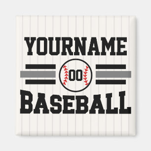 Personlig Retro Baseball Player NAMN Team Magnet