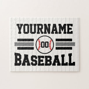 Personlig Retro Baseball Player NAMN Team Pussel