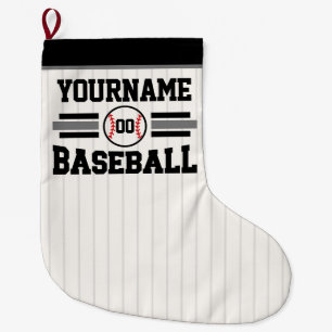 Personlig Retro Baseball Player NAMN Team Stor Julstrumpa