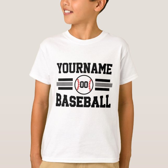 Personlig Retro Baseball Player NAMN Team T Shirt (Framsida)