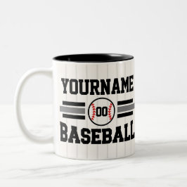 Personlig Retro Baseball Player NAMN Team Två-Tonad Mugg