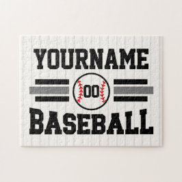 Personlig Retro Basebollspelare NAMN Lag Pussel