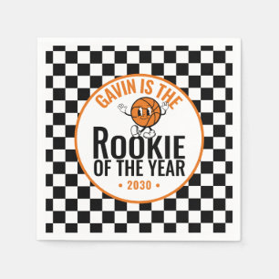 Personlig Retro Basketball Födelsedagsfest Papper Pappersservett