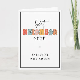 Personlig Retro Bästa Grannen Någonsin Söt Kort